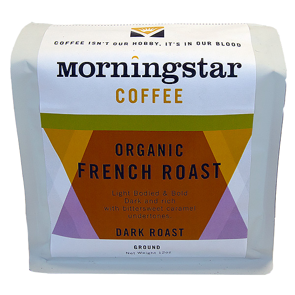 slide 1 of 1, Morningstar Coffee Organic Ground French Roast Dark Roast Coffee - 12 oz, 