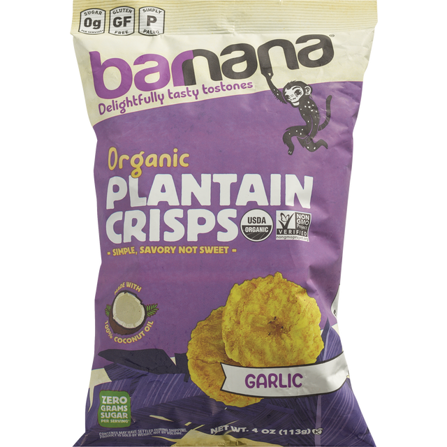 slide 1 of 1, Barnana Orgnic Crisps Garlic Crisps, 4 oz