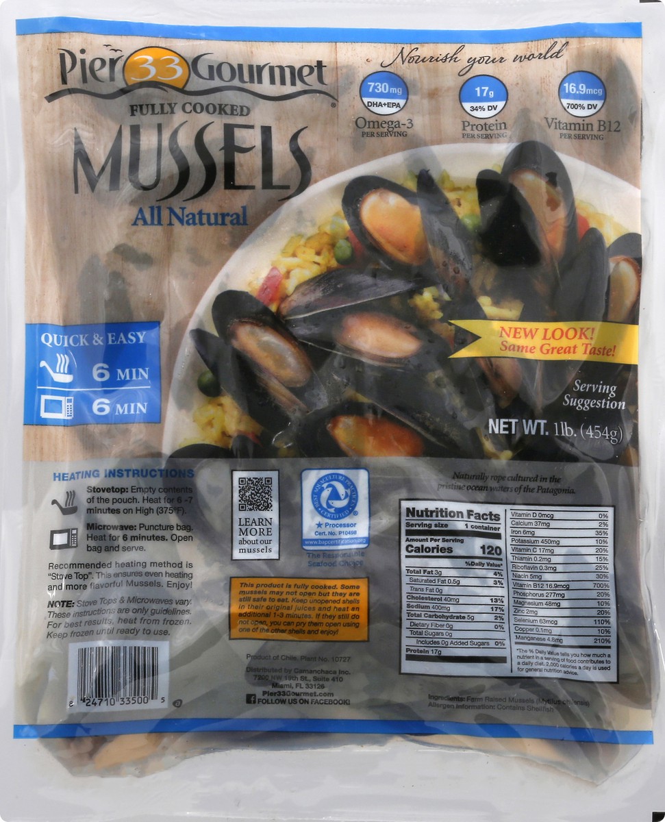 slide 2 of 13, Pier 33 Gourmet Fully Cooked Mussels 1 lb, 1 lb