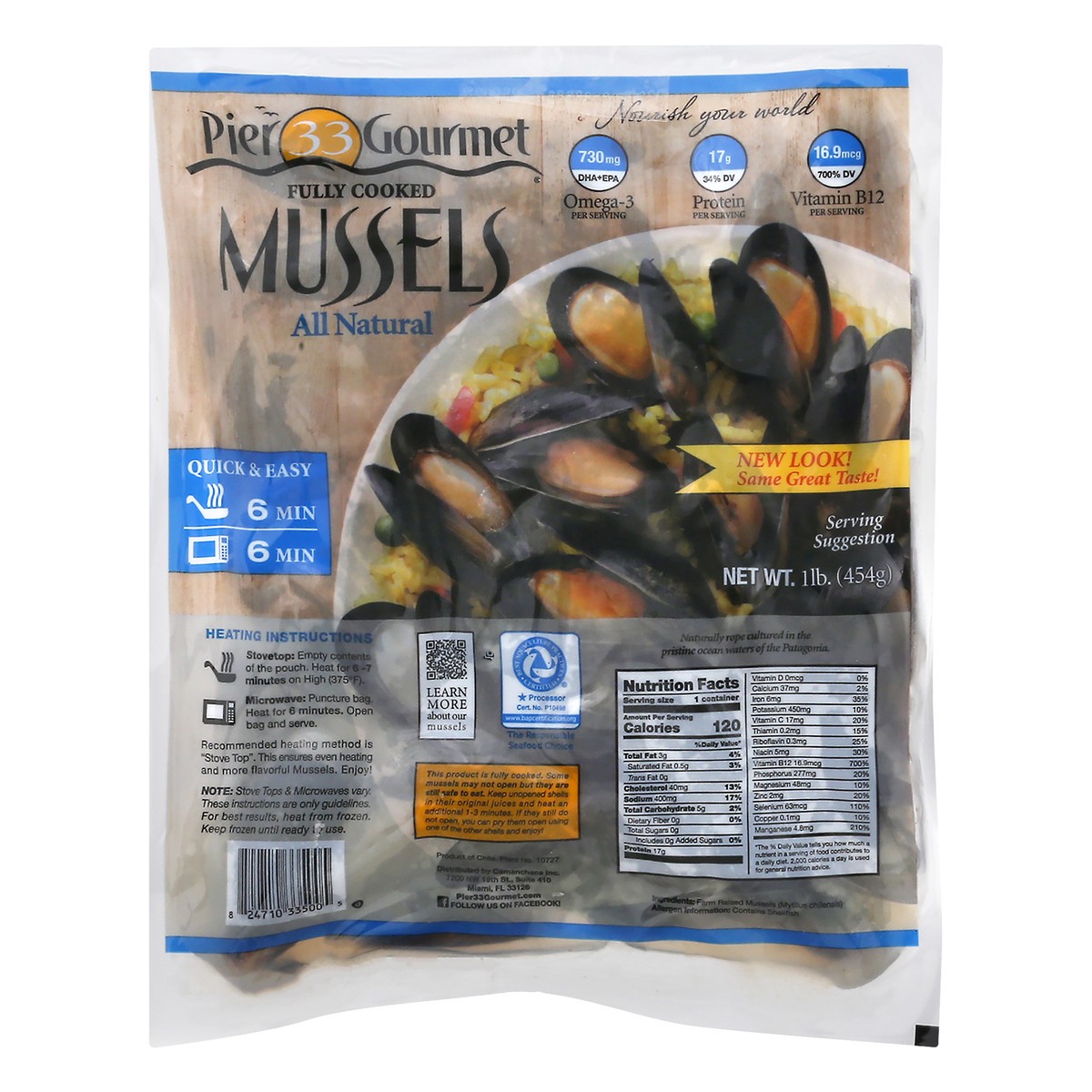 slide 4 of 13, Pier 33 Gourmet Fully Cooked Mussels 1 lb, 1 lb