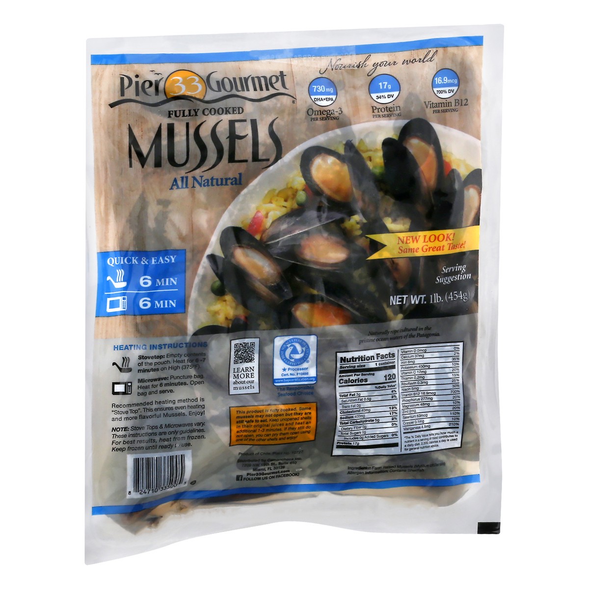 slide 10 of 13, Pier 33 Gourmet Fully Cooked Mussels 1 lb, 1 lb