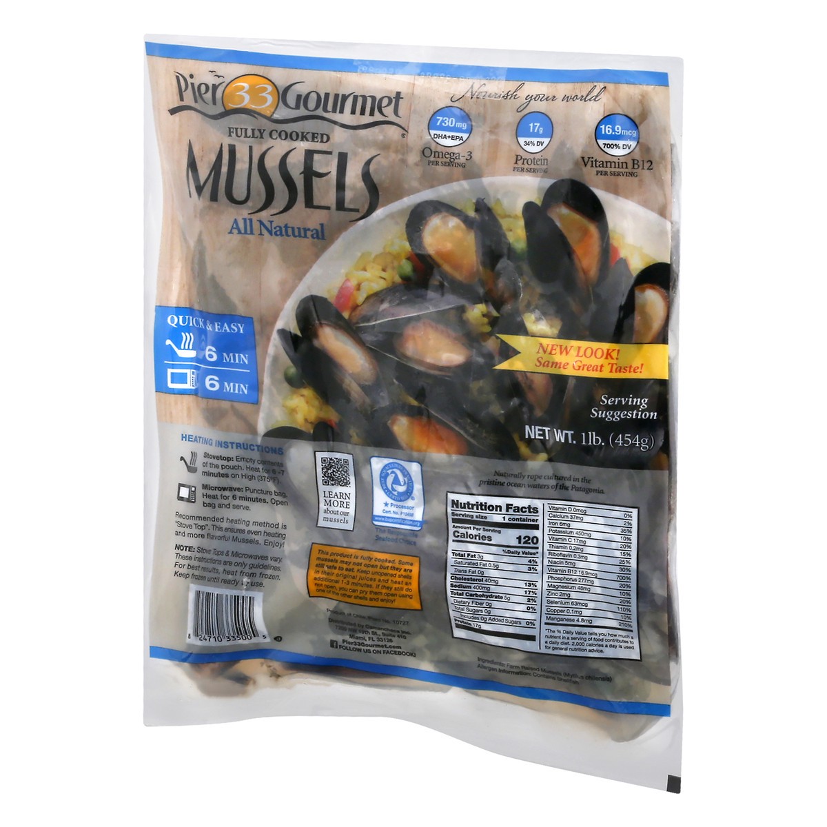 slide 11 of 13, Pier 33 Gourmet Fully Cooked Mussels 1 lb, 1 lb