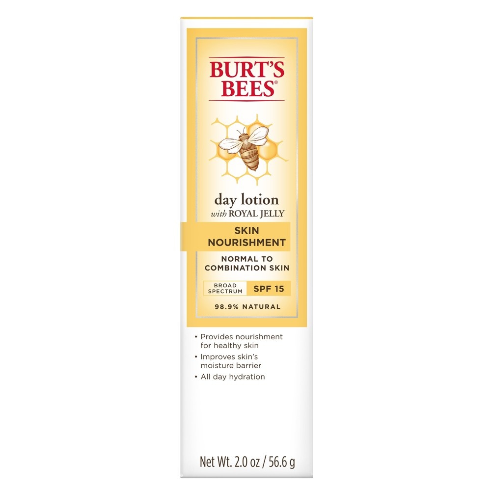 slide 5 of 8, Burt's Bees Skin Nourishment Day Lotion With SPF 15, 2 oz