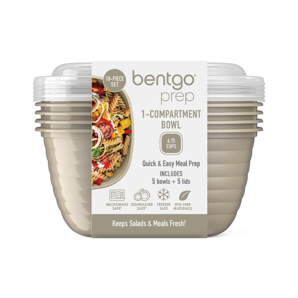 slide 1 of 5, Bentgo® Prep One Compartment Meal Bowls With Lids - Champagne, 5 ct