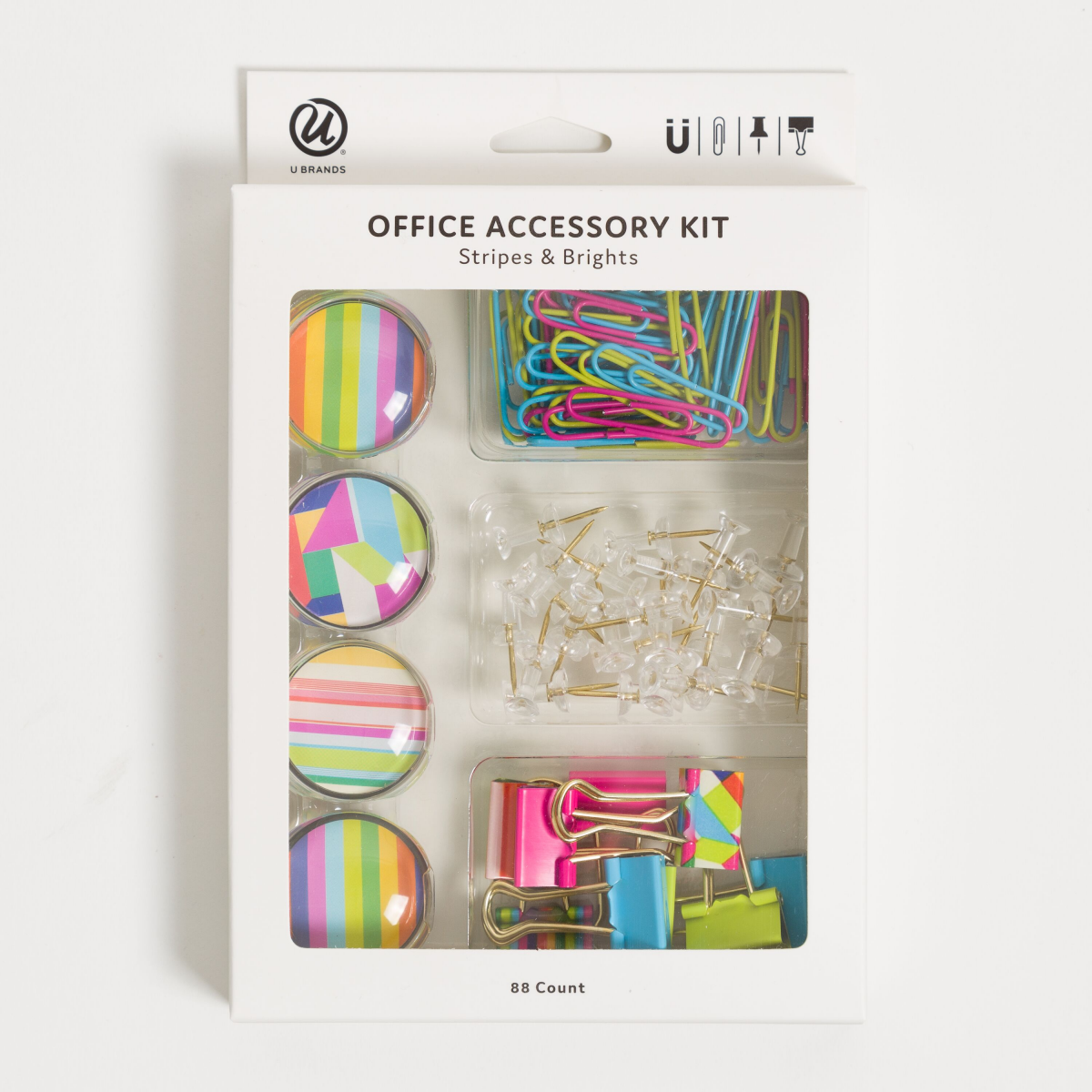 slide 1 of 3, U Brands Office Accessories Kit - Stripes & Bright, 88 ct