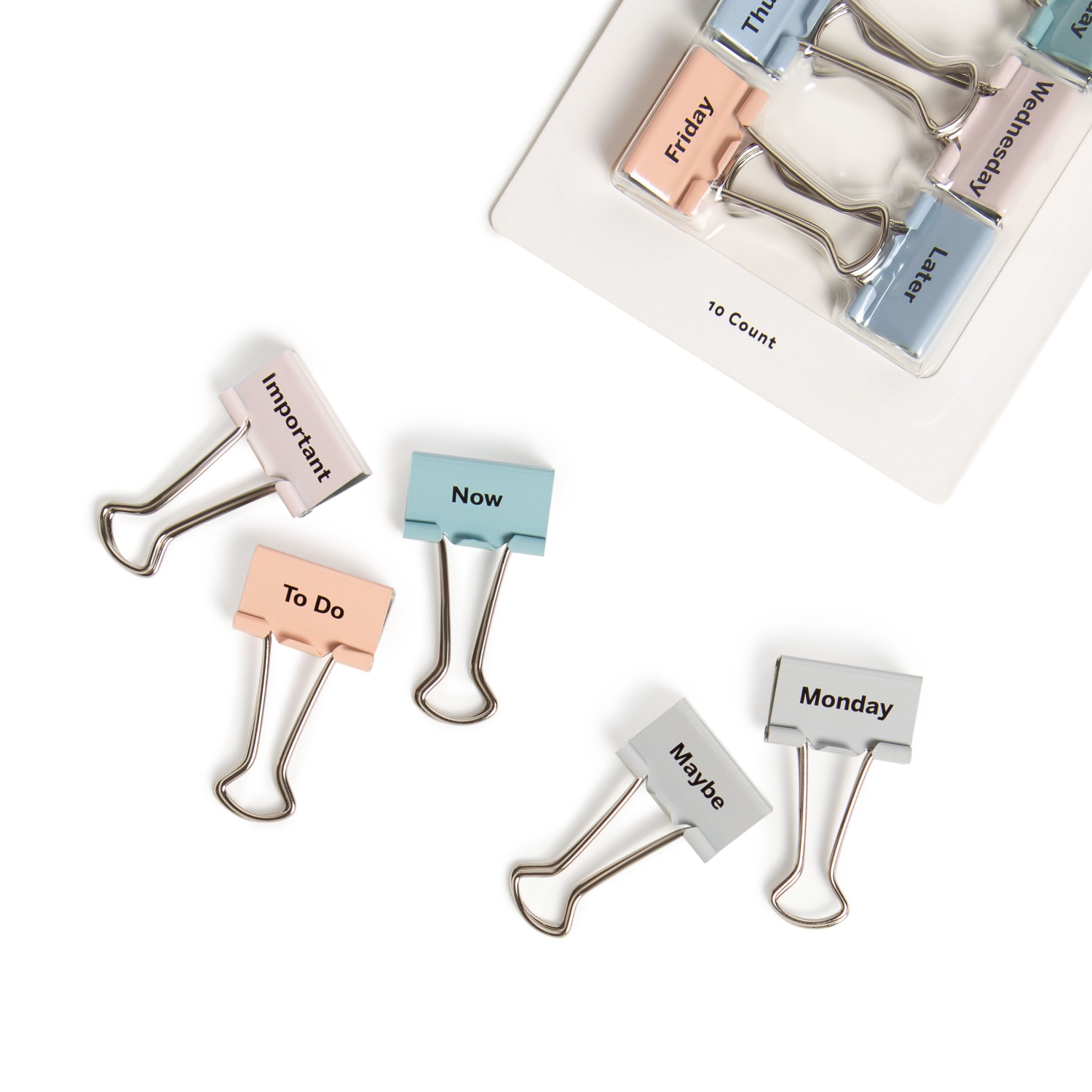 slide 3 of 3, U Brands UBRands Task On Hand Binder Clips - Pastels, 10 ct