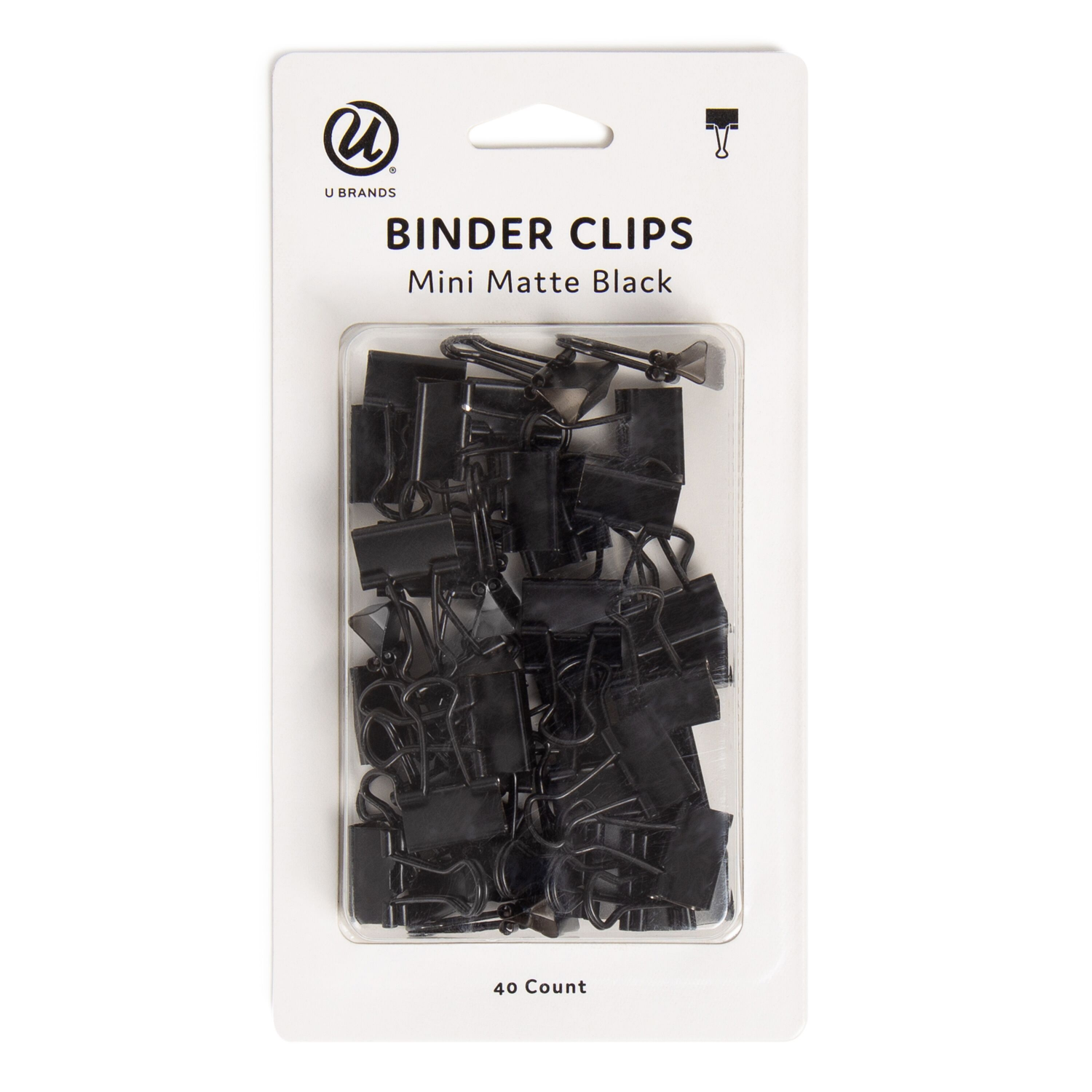 slide 1 of 3, U Brands Mini Binder Clips - Matte Black, 40 ct