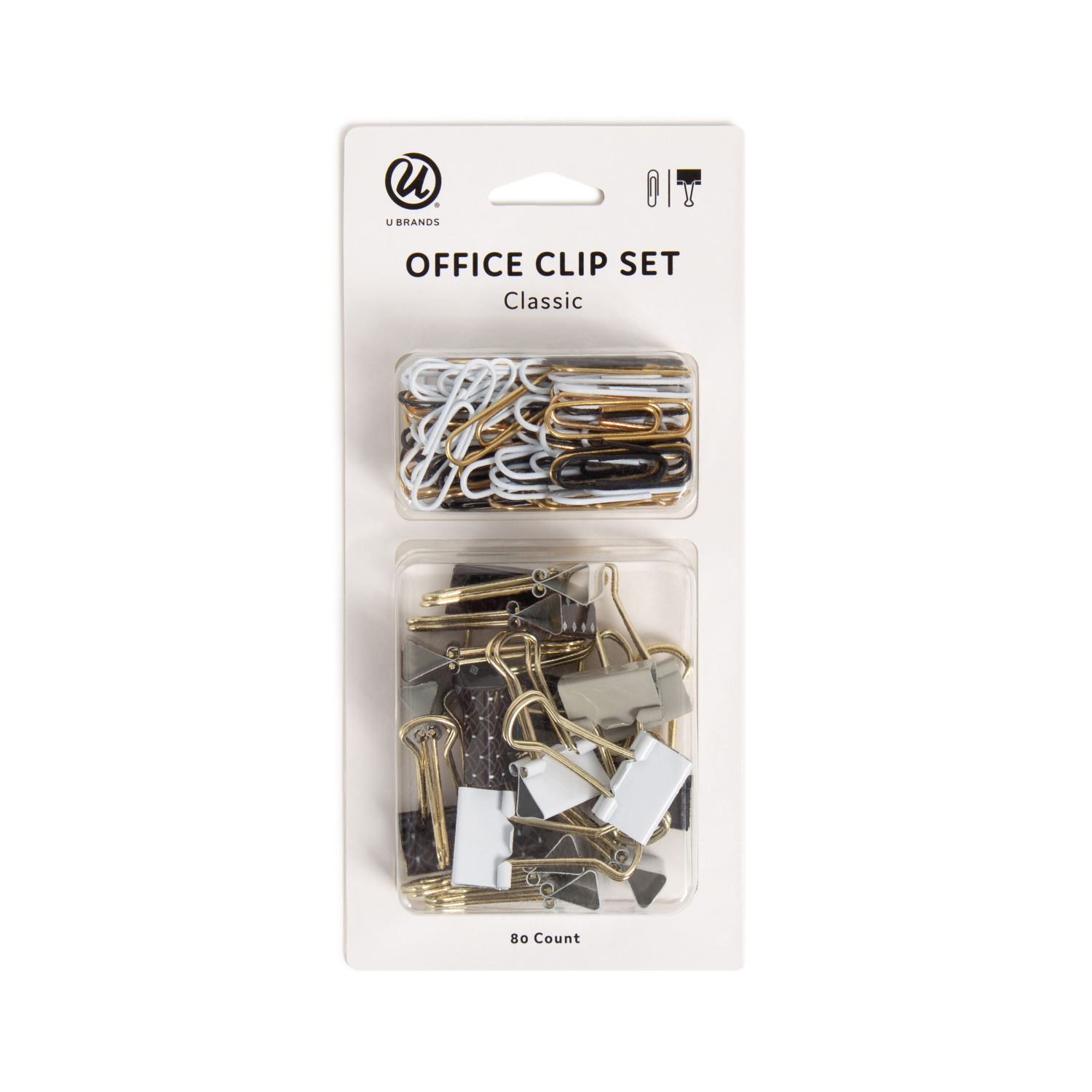 slide 1 of 3, U Brands Office Clip Set - Classic, 80 ct