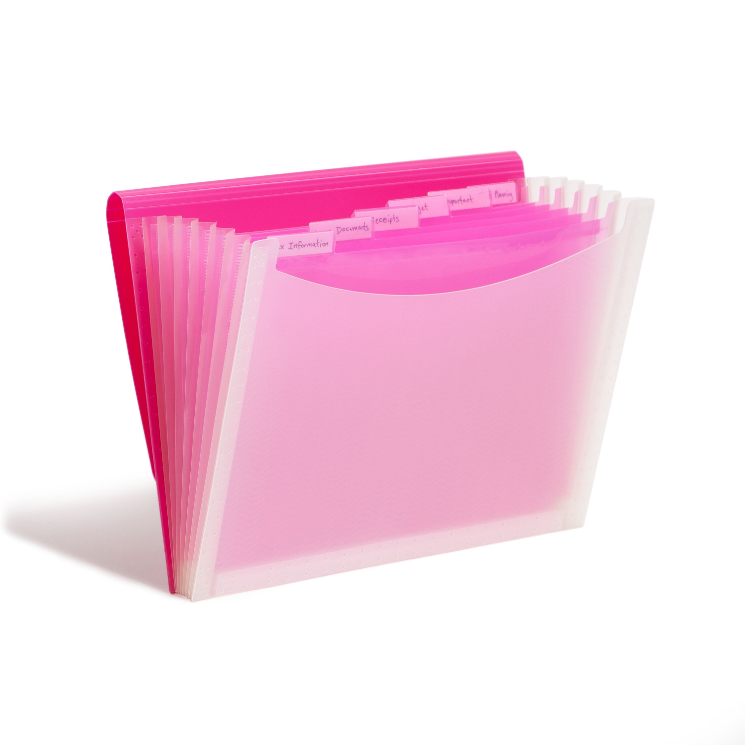 slide 4 of 5, SMEAD 7 Pocket Poly, Letter Size, Assortment, Light Blue/Pink, 1 ct