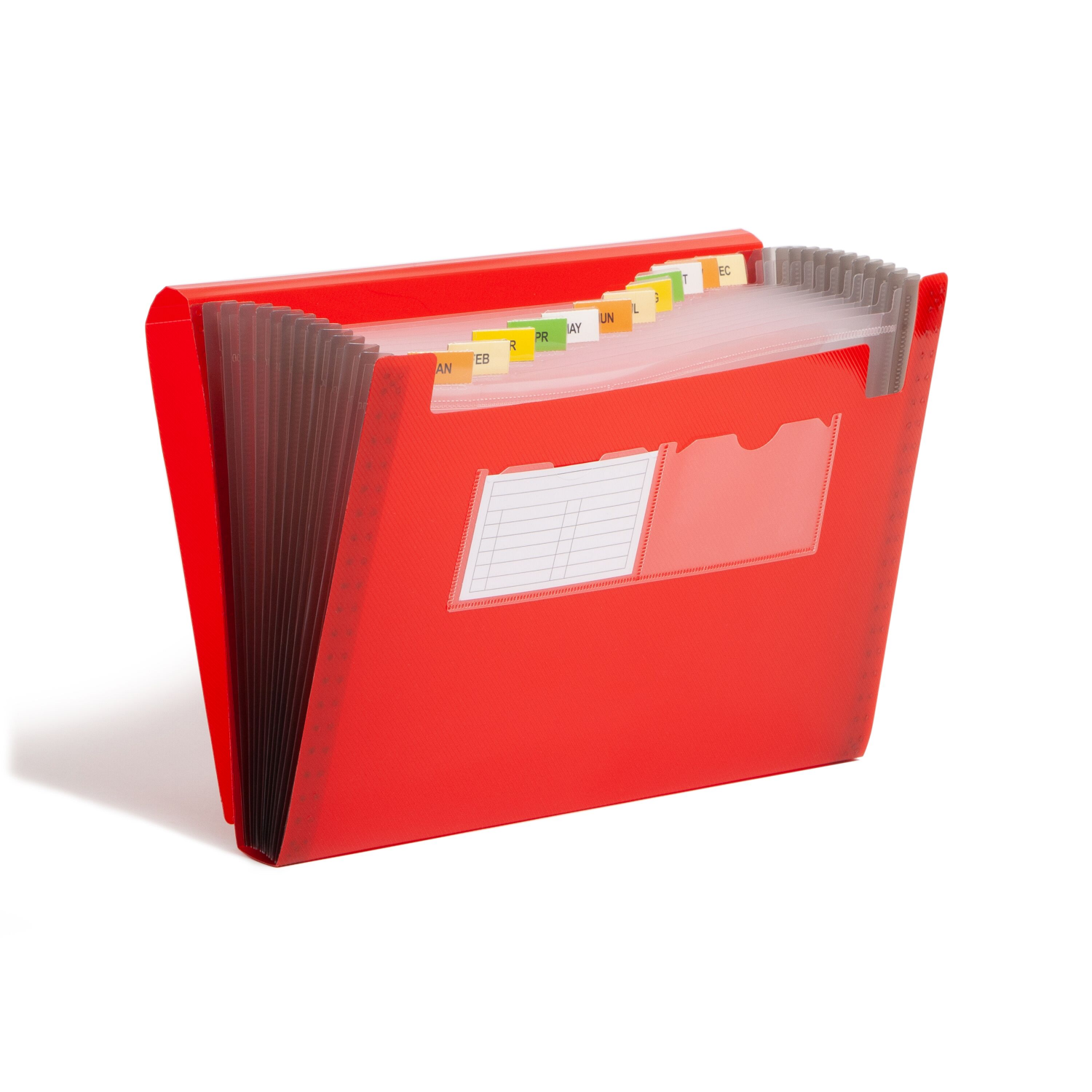 slide 2 of 4, SMEAD 13 Pocket Poly, Letter Size, Assortment, Light Blue/Red, 1 ct