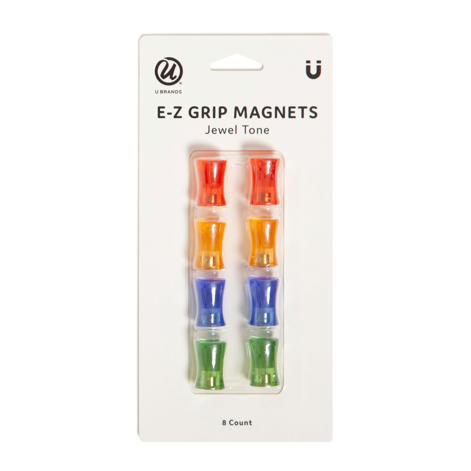 slide 1 of 3, U Brands Easy Grab Magnets, Set of 8, Assorted Primary Colors, 8 ct