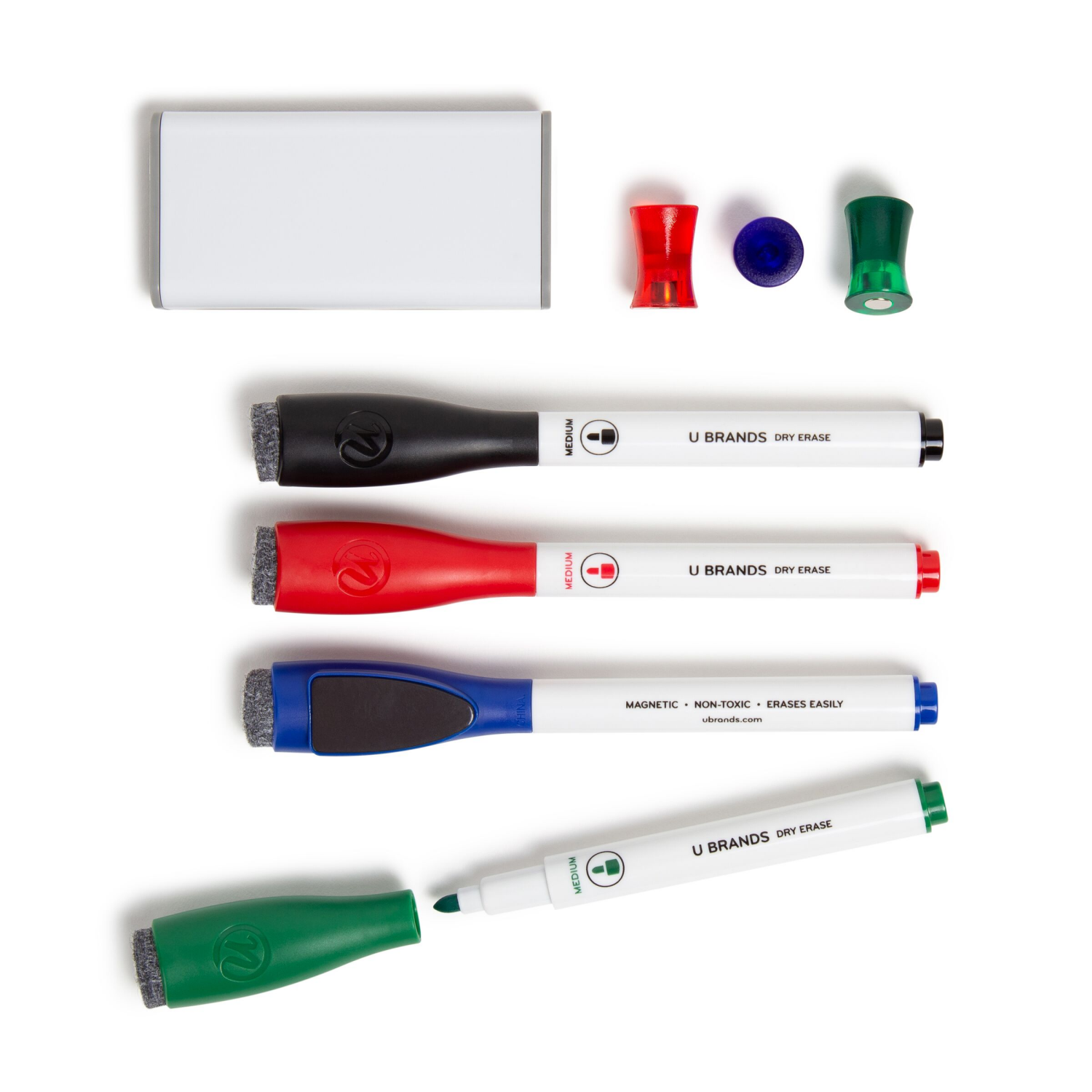 slide 3 of 3, U Brands Magnetic Accessory Kit, Set of 8, Assorted Colors, 8 ct