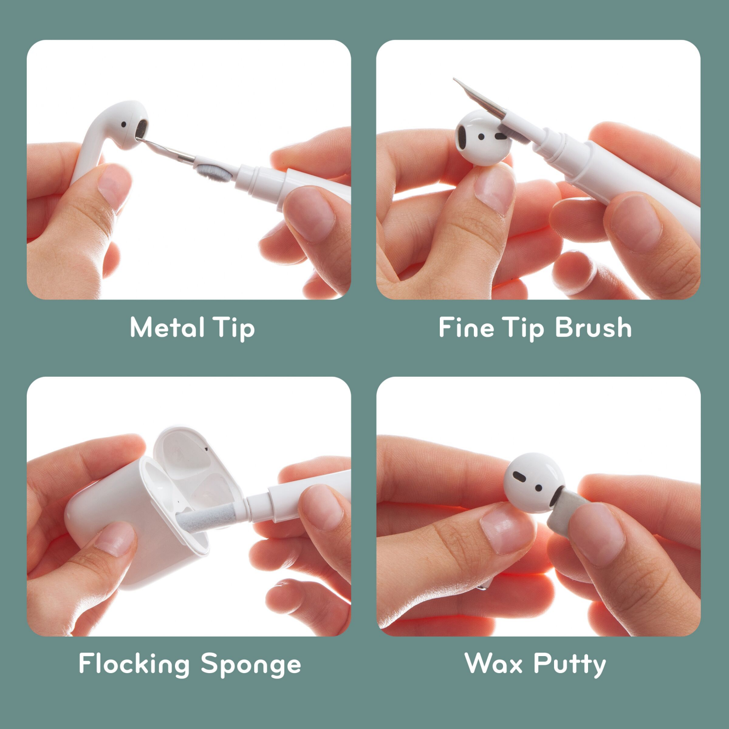 slide 4 of 4, U Brands 4pc Earbud Cleaning Kit Slate, 4 ct