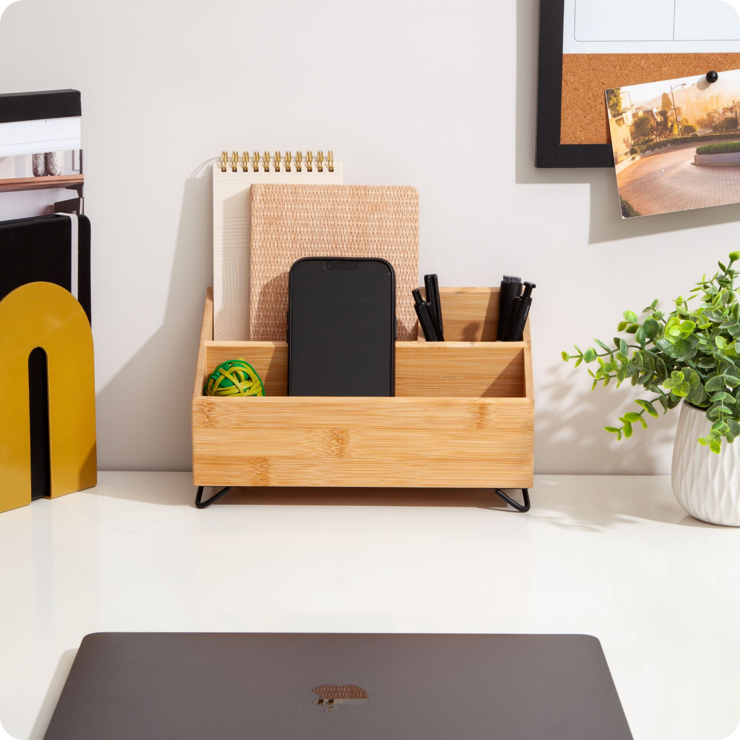 slide 1 of 3, U BRANDS UBrands Verona Bamboo Desktop Organizer, 1 ct