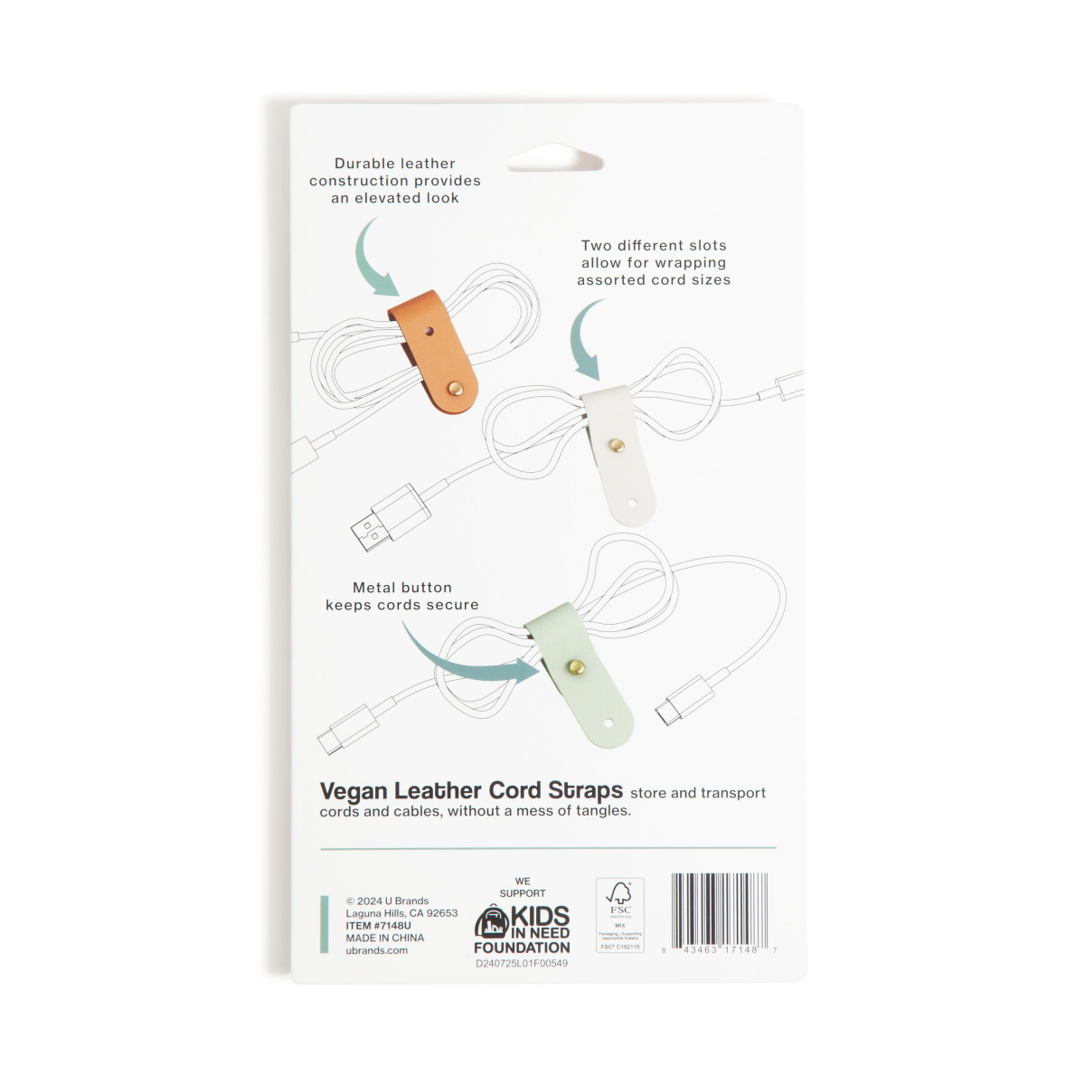 slide 2 of 4, Ubrands 4ct Vegan Leather Cord Straps - Tech Classics, 4 ct