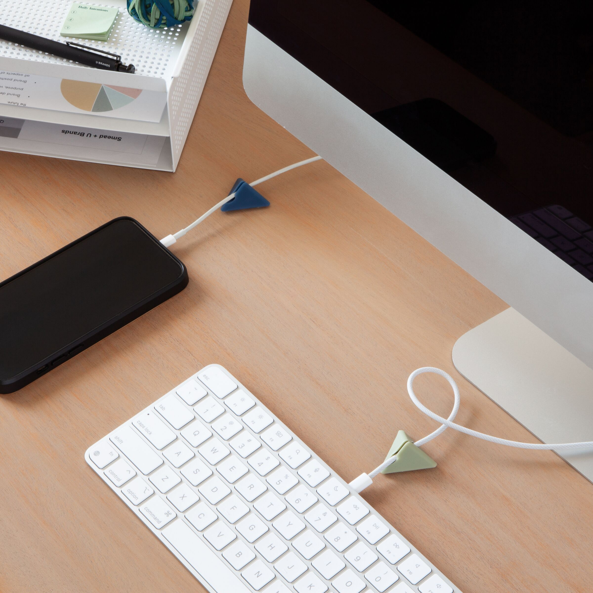 slide 2 of 4, UBrands 4ct Adhesive Cord Pyramids - Tech Classics, 4 ct