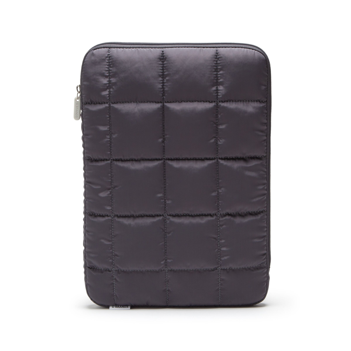 slide 2 of 4, U Brands Large Nylon Puffer Zipping Laptop Sleeve Case, 10.5" x 15", Slate, 10.5 in
