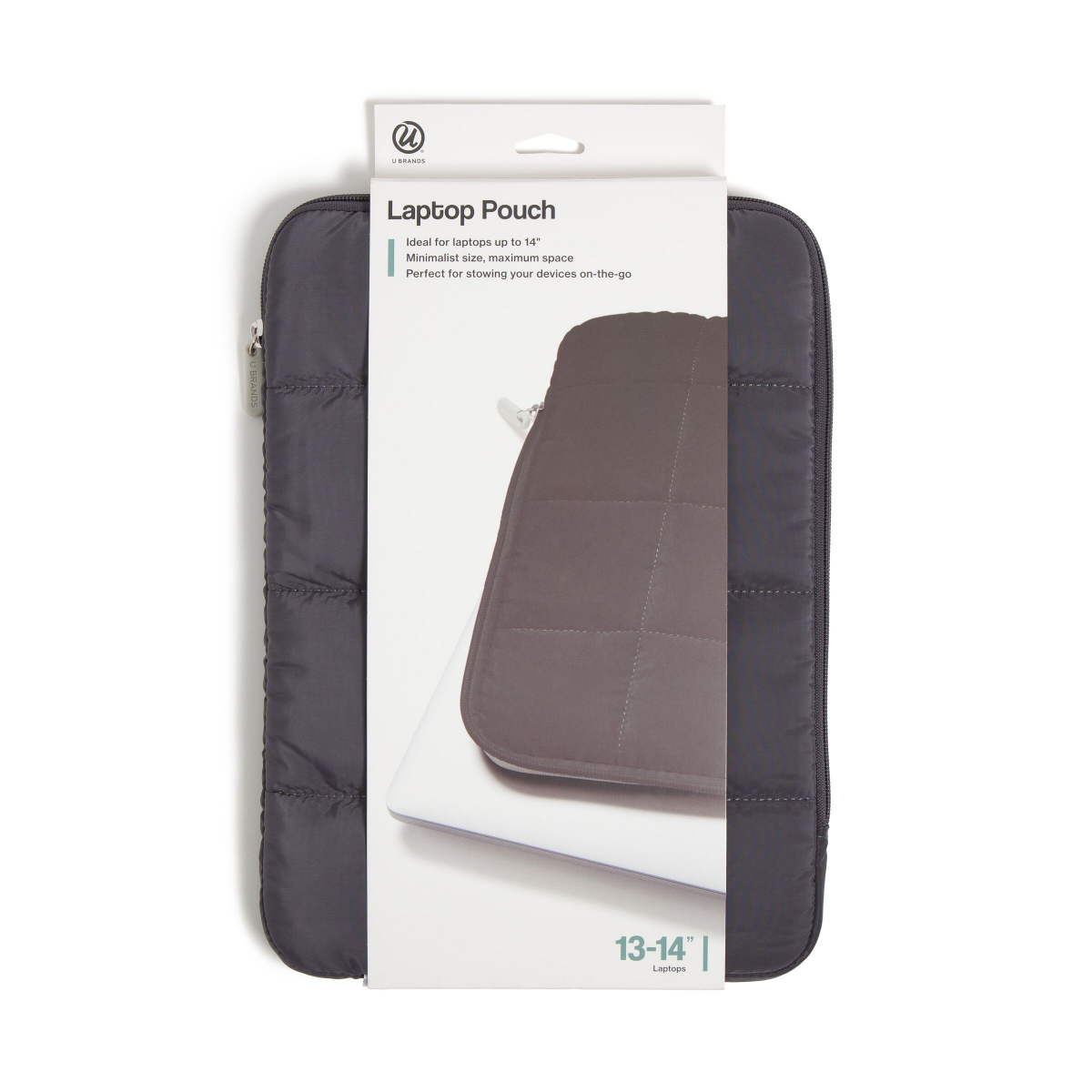 slide 1 of 4, U Brands Medium Nylon Puffer Zipping Laptop Sleeve Case, 9.75" x 13.5", Slate, 1 ct