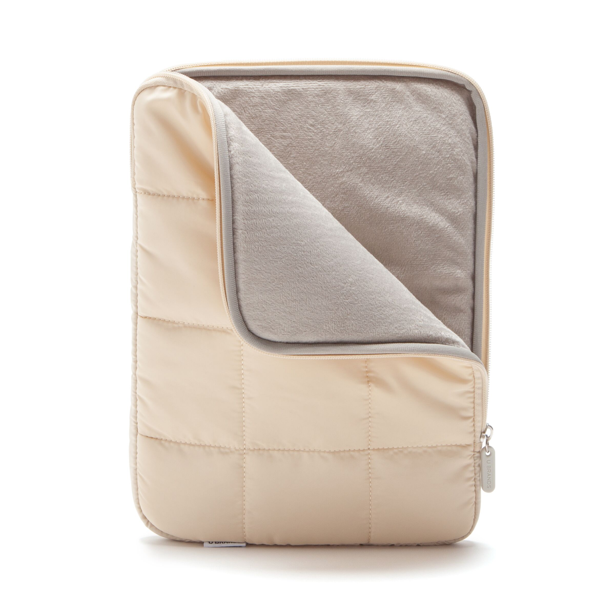 slide 3 of 4, U Brands Medium Nylon Puffer Zipping Laptop Sleeve Case, 9.75" x 13.5", Sand, 1 ct