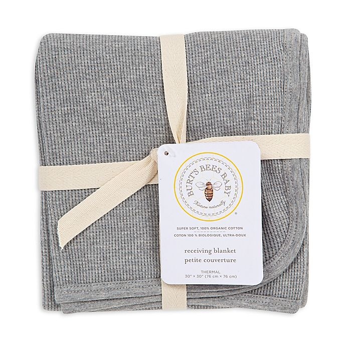 slide 2 of 2, Burt's Bees Baby Organic Cotton Thermal Receiving Blanket - Heather Grey, 1 ct