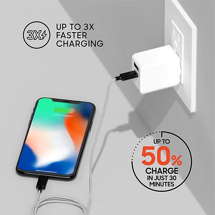 slide 5 of 6, Sharper Image Fast-Charging Portable Adapter with Lightning Charging Cable, 1 ct