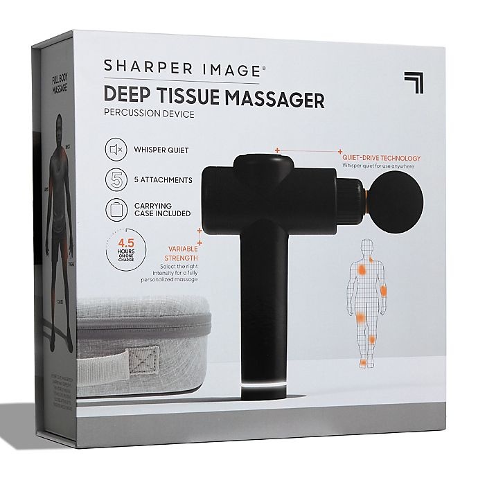 slide 2 of 10, Sharper Image Deep Tissue Percussion Massager with Case - Grey, 1 ct