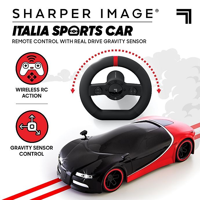 slide 2 of 8, Sharper Image Italia Racer Remote Controlled Car - Black/Red, 1 ct