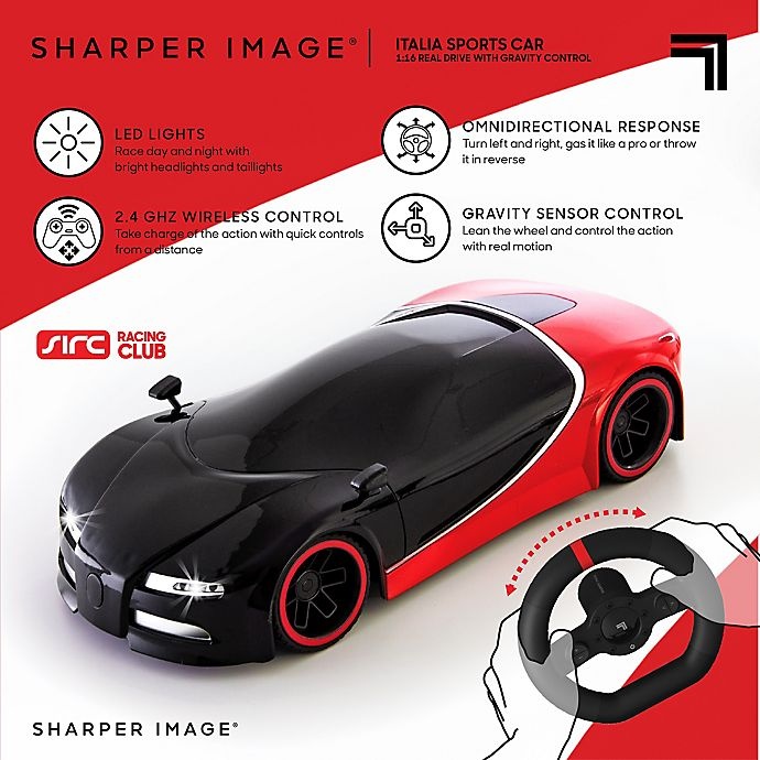 slide 5 of 8, Sharper Image Italia Racer Remote Controlled Car - Black/Red, 1 ct