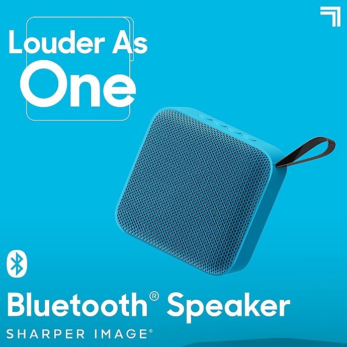 slide 4 of 10, Sharper Image Square Bluetooth Speaker - Neon Blue, 3 in