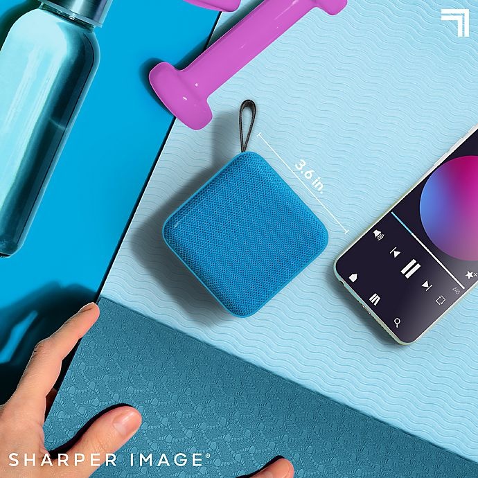 slide 8 of 10, Sharper Image Square Bluetooth Speaker - Neon Blue, 3 in