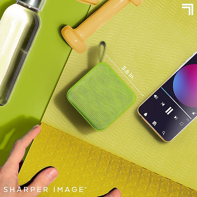 slide 6 of 10, Sharper Image Square Bluetooth Speaker - Neon Green, 3 in