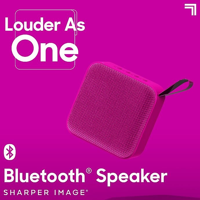 slide 2 of 10, Sharper Image Square Bluetooth Speaker - Neon Pink, 3 in