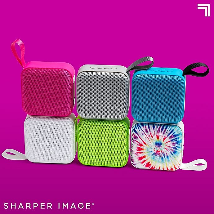 slide 5 of 10, Sharper Image Square Bluetooth Speaker - Neon Pink, 3 in