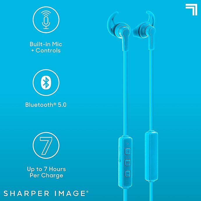 slide 5 of 10, Sharper Image The Sound Of Unity Wireless Earbuds - Neon Blue, 1 ct