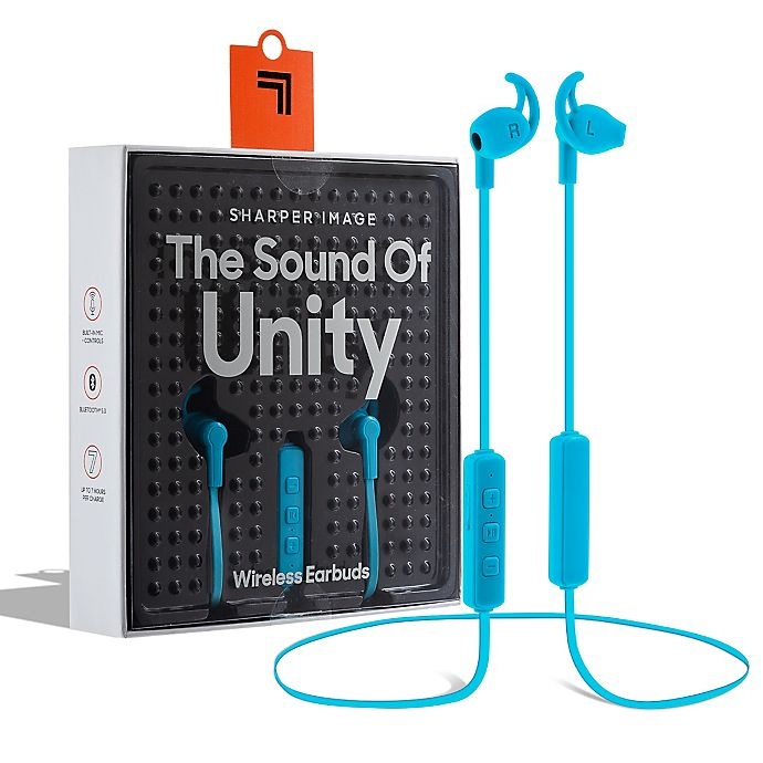 slide 1 of 10, Sharper Image The Sound Of Unity Wireless Earbuds - Neon Blue, 1 ct