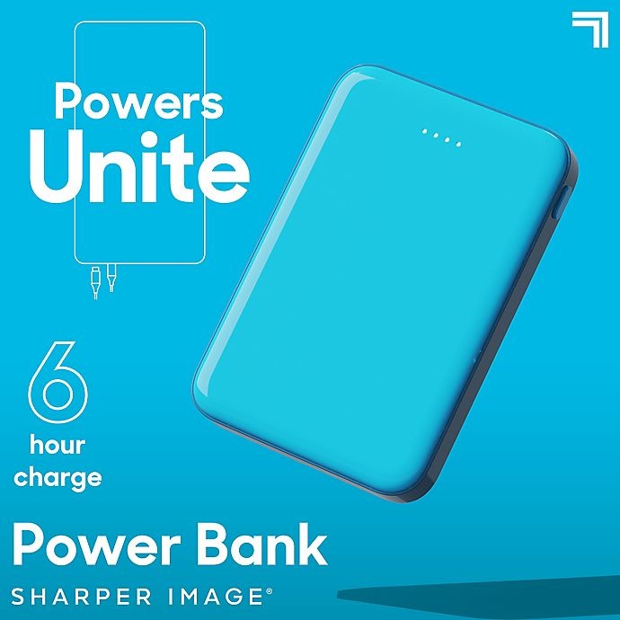 slide 2 of 10, Sharper Image Impulse 1014032 Power Bank Block - Neon Blue, 1 ct