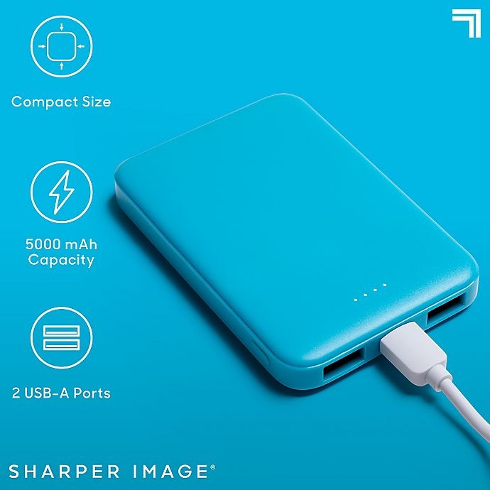 slide 3 of 10, Sharper Image Impulse 1014032 Power Bank Block - Neon Blue, 1 ct