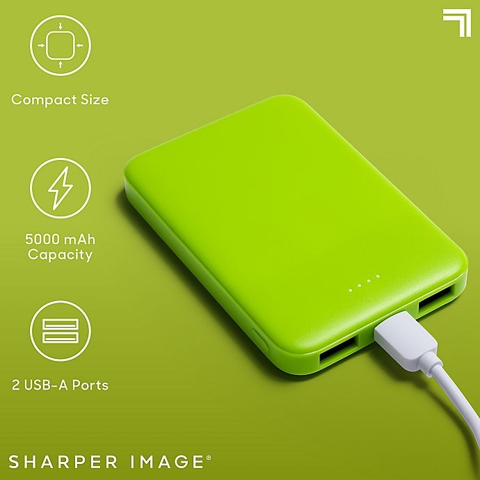 slide 3 of 10, Sharper Image Impulse 1014033 Power Bank Block - Neon Green, 1 ct