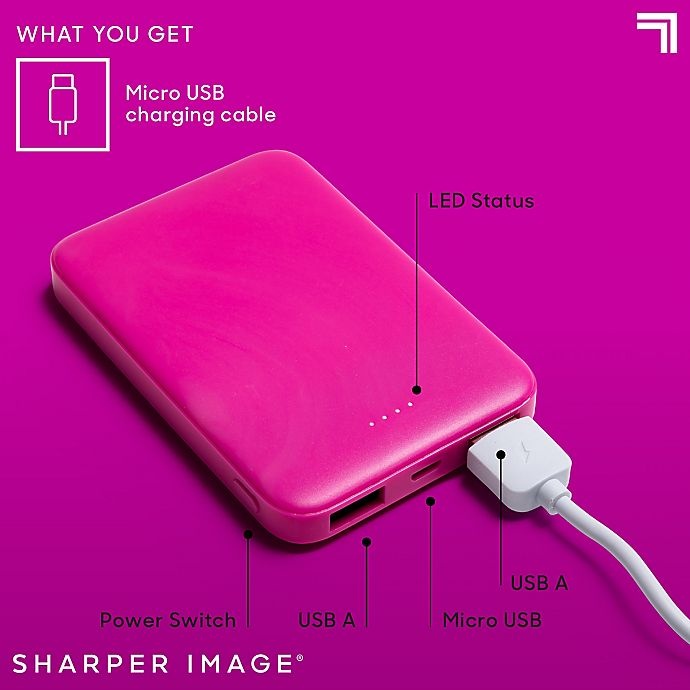 slide 4 of 10, Sharper Image Impulse 1014034 Power Bank Block - Neon Pink, 1 ct