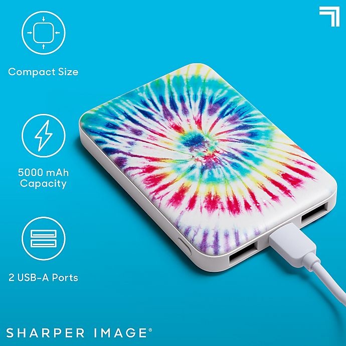 slide 3 of 10, Sharper Image Impulse 1014037 Power Bank Block - Tie Dye, 1 ct