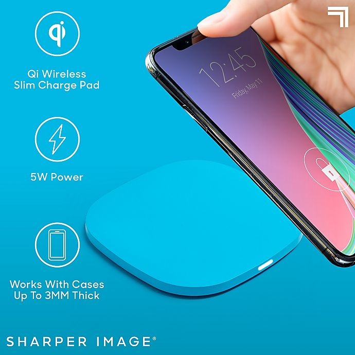 slide 5 of 10, Sharper Image Wireless Charging Pad - Neon Blue, 1 ct