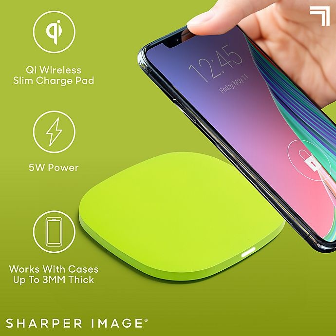 slide 3 of 10, Sharper Image Wireless Charging Pad - Neon Green, 1 ct