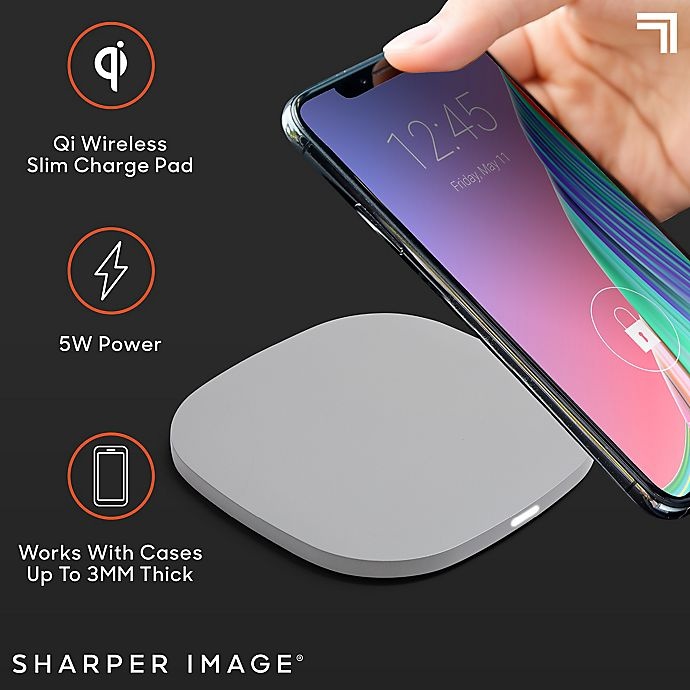 slide 3 of 10, Sharper Image Wireless Charging Pad - Grey, 1 ct