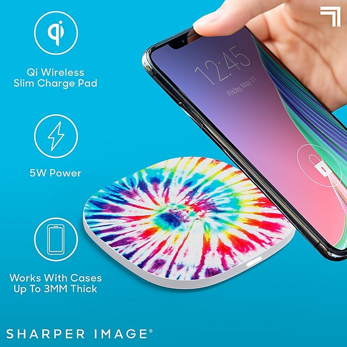 slide 3 of 10, Sharper Image Wireless Charging Pad - Tie Dye, 1 ct