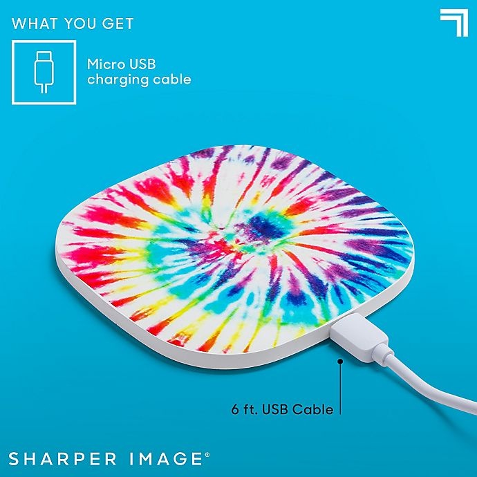 slide 4 of 10, Sharper Image Wireless Charging Pad - Tie Dye, 1 ct