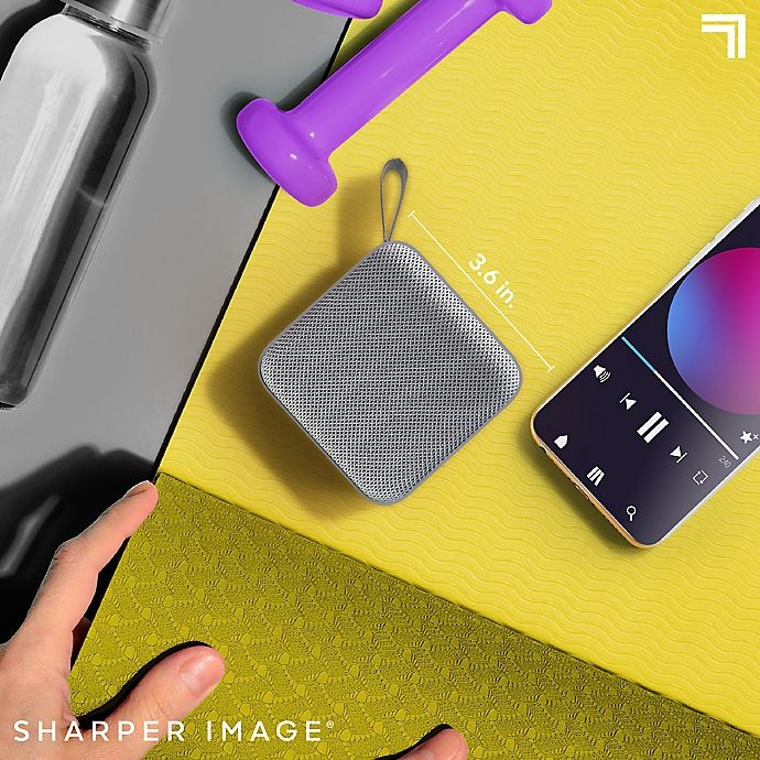 slide 7 of 9, Sharper Image Square Bluetooth Speaker - Grey, 3 in
