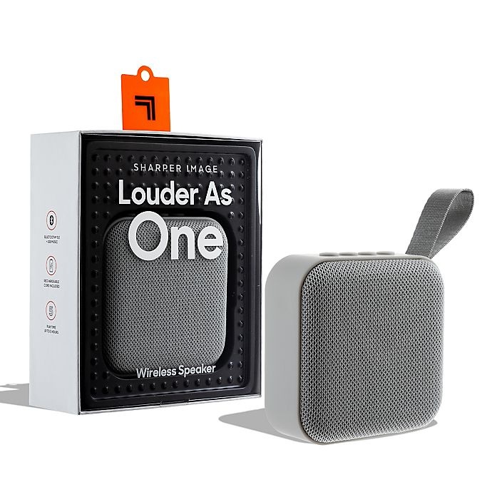 slide 1 of 9, Sharper Image Square Bluetooth Speaker - Grey, 3 in