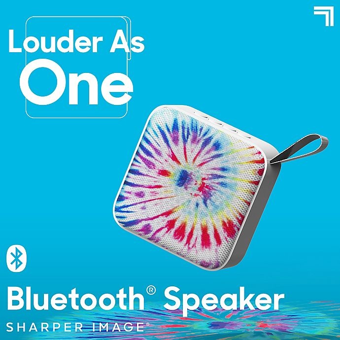 slide 2 of 10, Sharper Image Square Bluetooth Speaker - Tie-Dye, 3 in