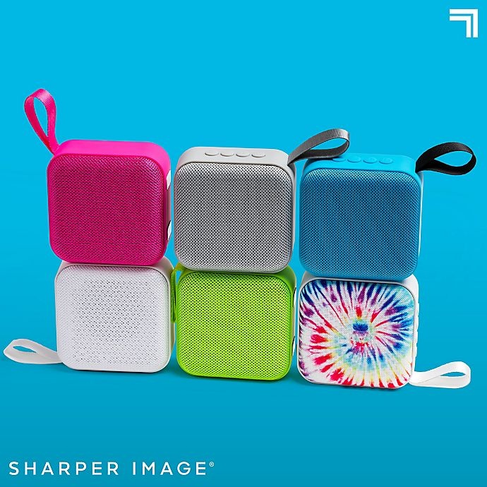 slide 5 of 10, Sharper Image Square Bluetooth Speaker - Tie-Dye, 3 in