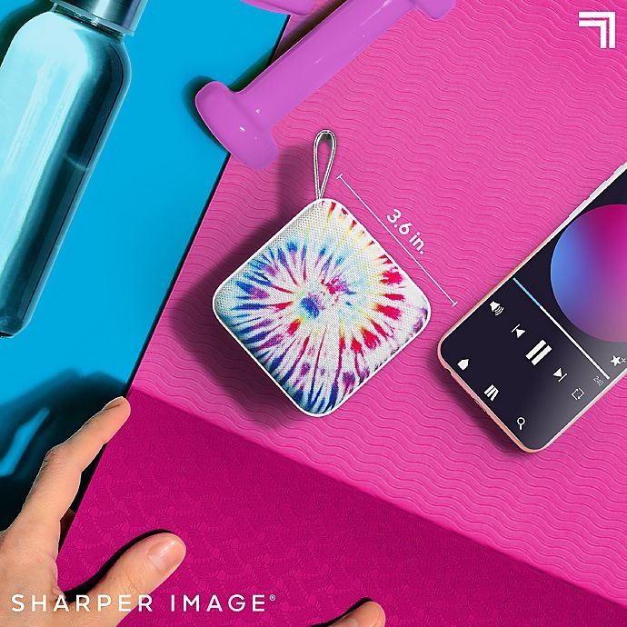 slide 6 of 10, Sharper Image Square Bluetooth Speaker - Tie-Dye, 3 in